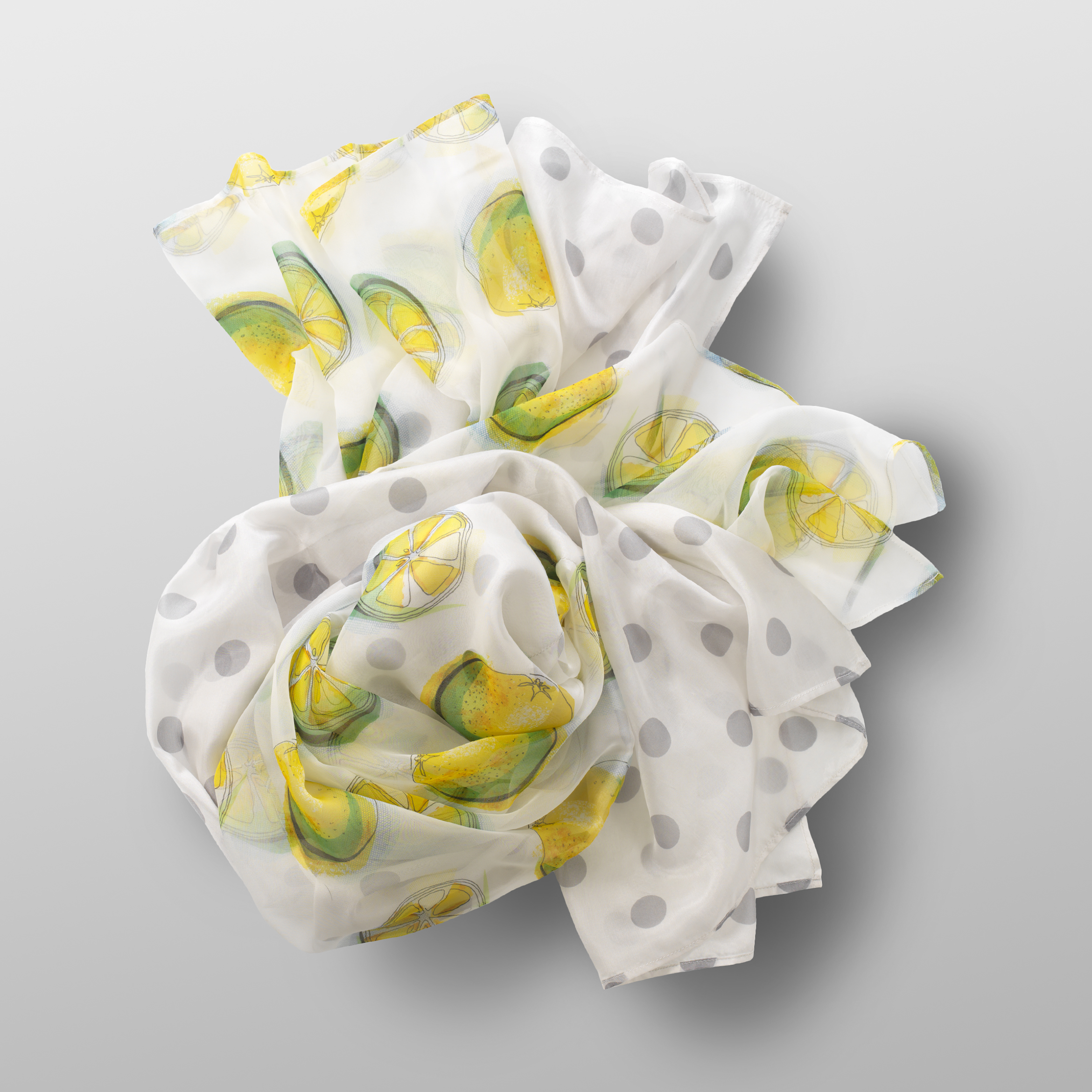 silk foulard LEMON-DOTS