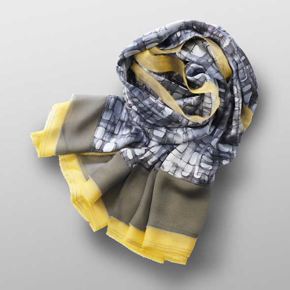 Silk satin scarf STONE  