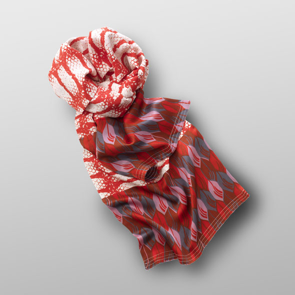 Silk scarf RED SNAKE