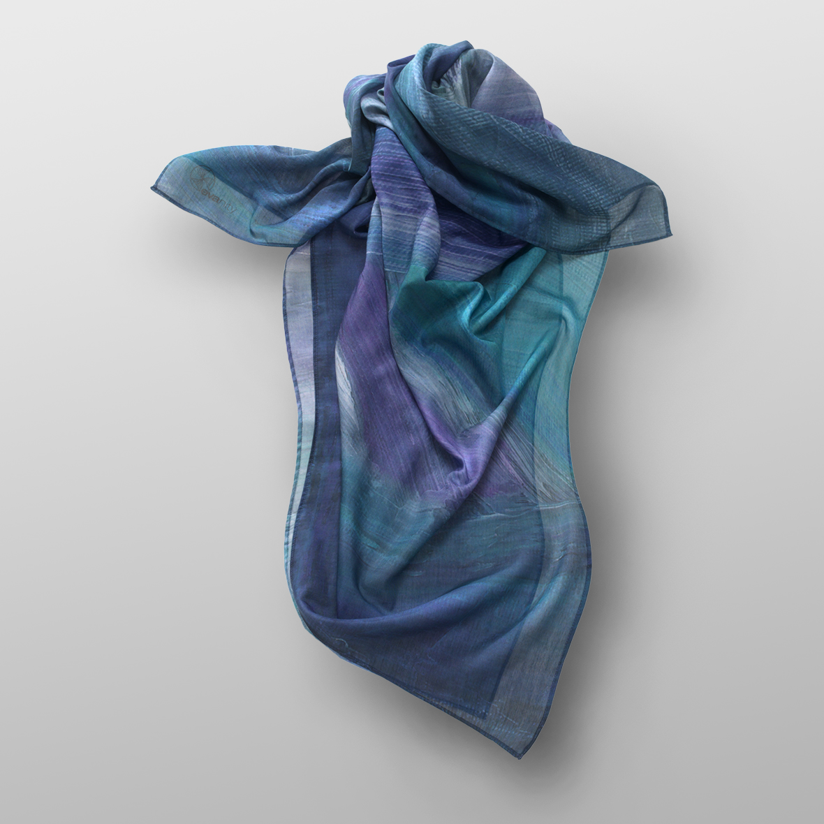 cotton- silk foulard LILAC WAVES
